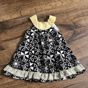 Charming Black and Yellow Kids Dress